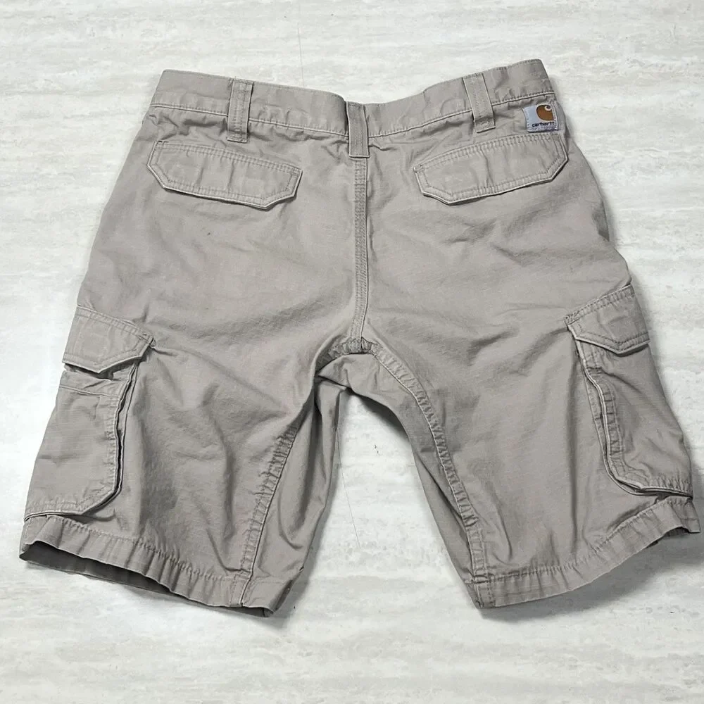 Carhartt Force Shorts Mens 32 Beige Ripstop Relaxed Fit Cargo Workwear